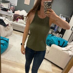 Nuuds Women’s Essential Rib Tank Top - Olive